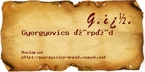 Gyorgyovics Árpád névjegykártya