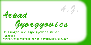 arpad gyorgyovics business card