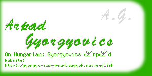 arpad gyorgyovics business card